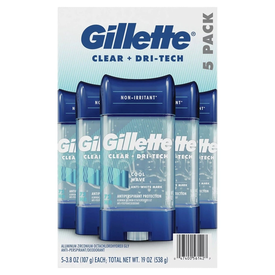 Gillette Cool Wave Clear Gel Men s Antiperspirant and Deodorant (3.8 Oz. 5 Pk.) Image 1