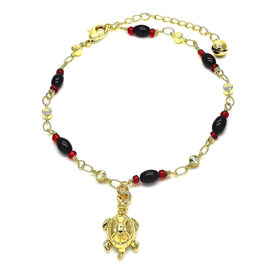 UNISEX 18K GOLD FILLED EVIL EYE AZABACHE BLACK HAND FIGA PROTECTION GOOD LUCK CHARM Ankle BRACELET KABBALAH WOMEN 10 Image 2