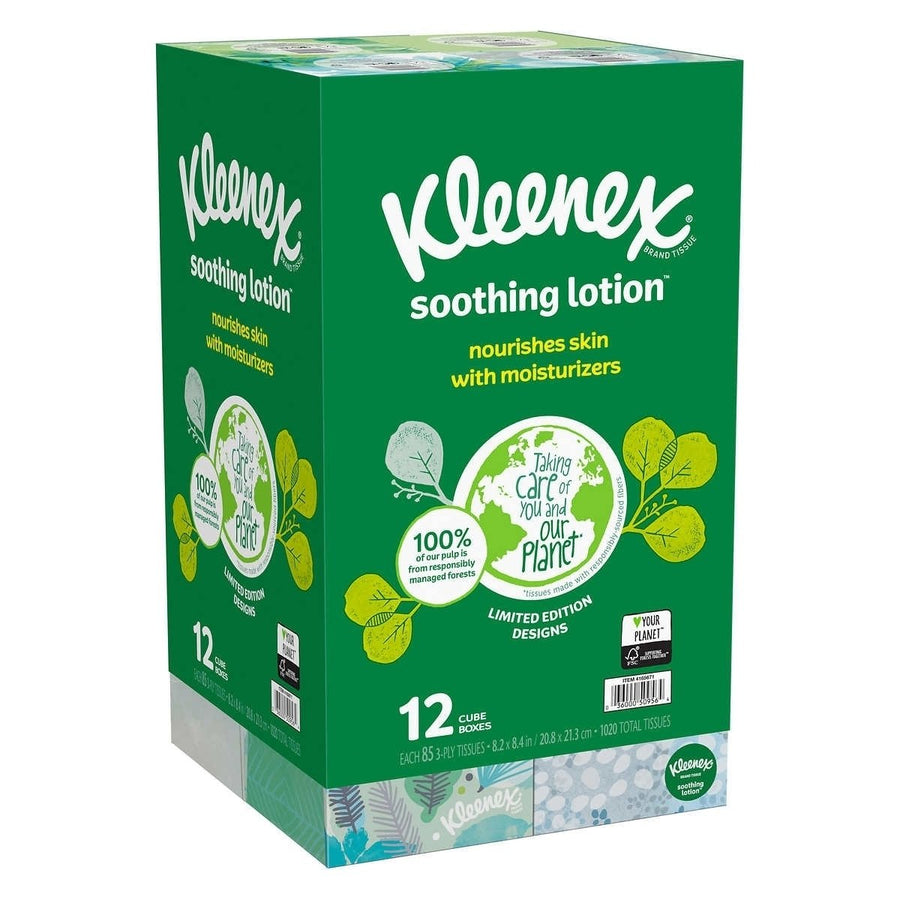 Kleenex Soothing Lotion Tissue 3-Ply 85 Count (12 Pack) Image 1