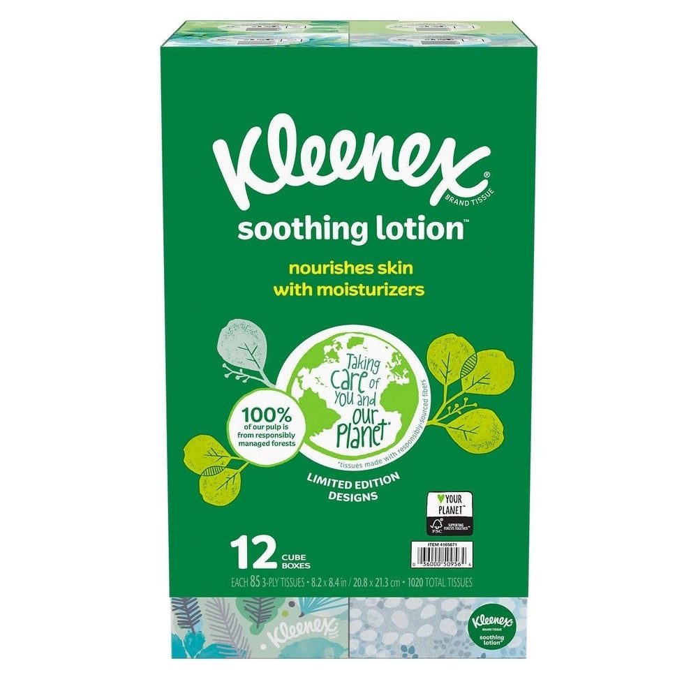 Kleenex Soothing Lotion Tissue 3-Ply 85 Count (12 Pack) Image 2