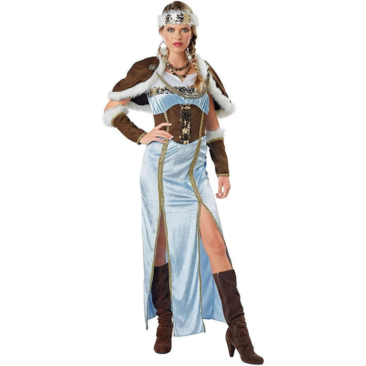 Seasons Viking Warrior Princess Costume Dress Capelet Womens Size M 8 10 Image 1