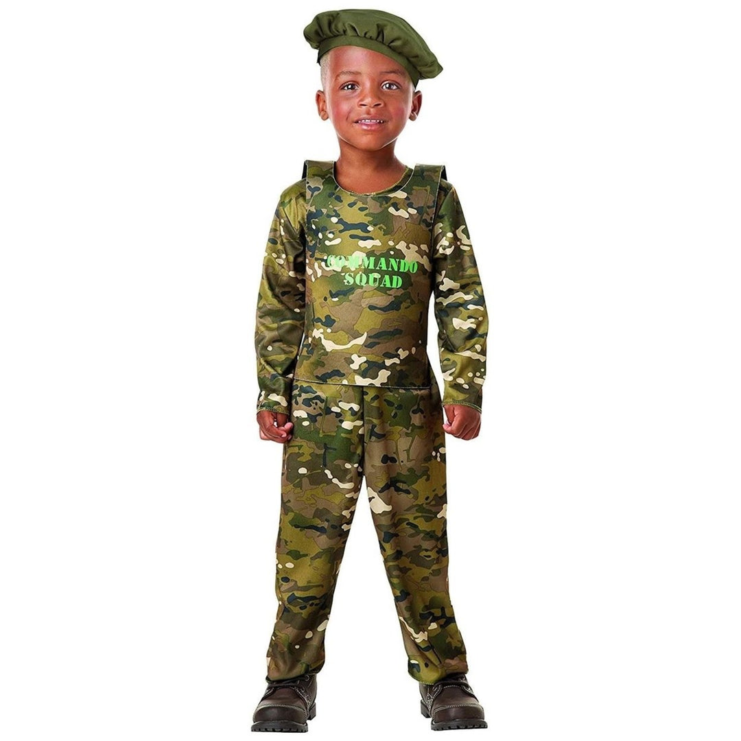 Seasons Military Army Commando Costume Boys 2-4 T Camo Jumpsuit Image 1