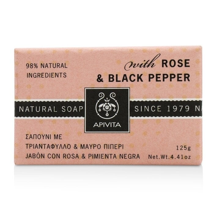 Apivita - Natural Soap With Rose and Black Pepper(125g/4.41oz) Image 1