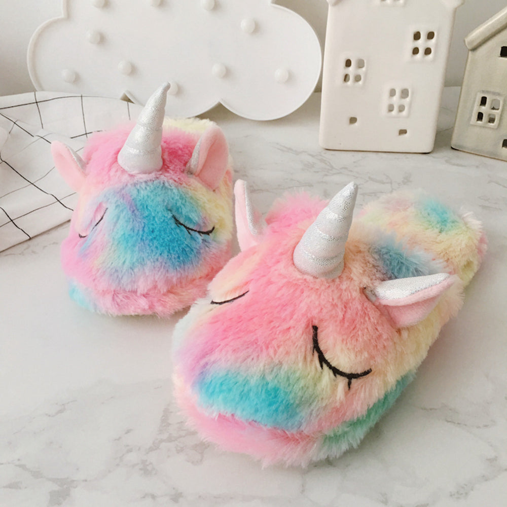 Fluffy Unicorn Slippers Image 2