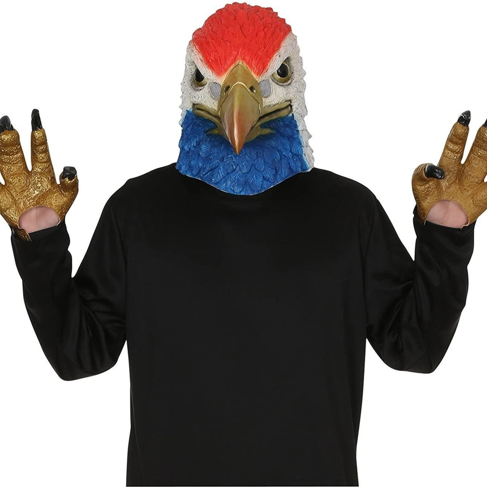 Seasons Patriotic USA Eagle Mask with Hands Vinyl Red White Blue Costume Accessory Image 2