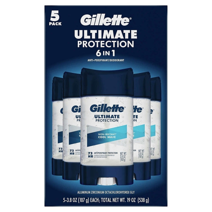 Gillette Ultimate Protection 6-in-1 Antiperspirant 3.8 Ounce (Pack of 5) Image 1