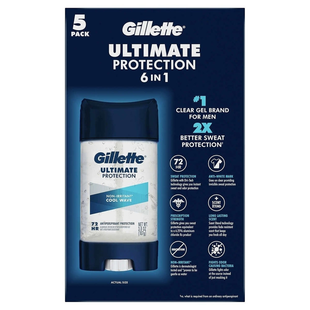 Gillette Ultimate Protection 6-in-1 Antiperspirant 3.8 Ounce (Pack of 5) Image 2