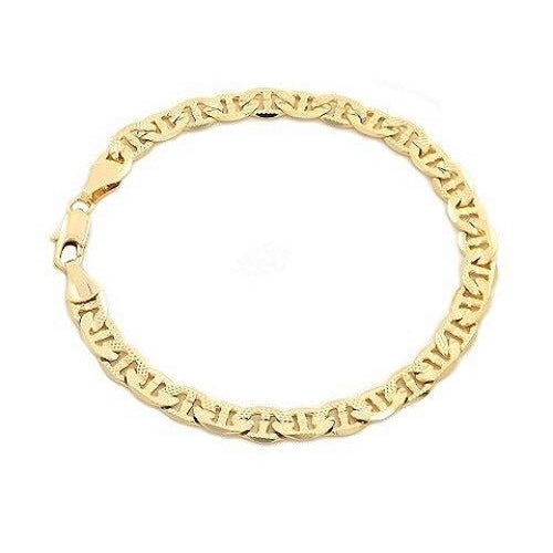 14k Gold Matt Finish Mariner Link Bracelet Image 1
