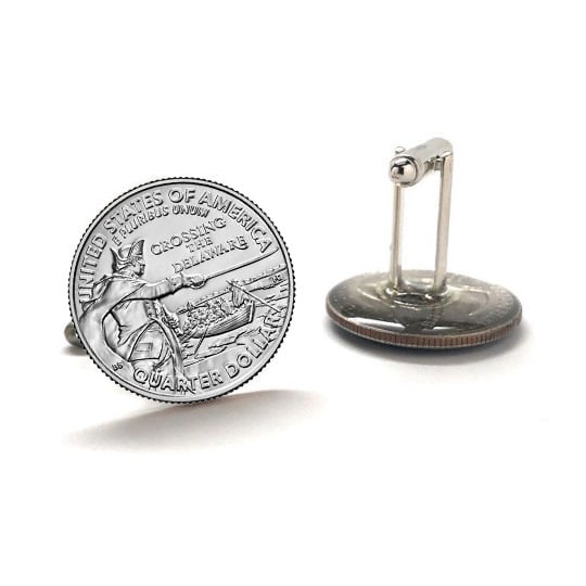 General George Washington Crossing the Delaware Coin Cufflinks Uncirculated U.S. Quarter 2021 Cuff Links Image 3