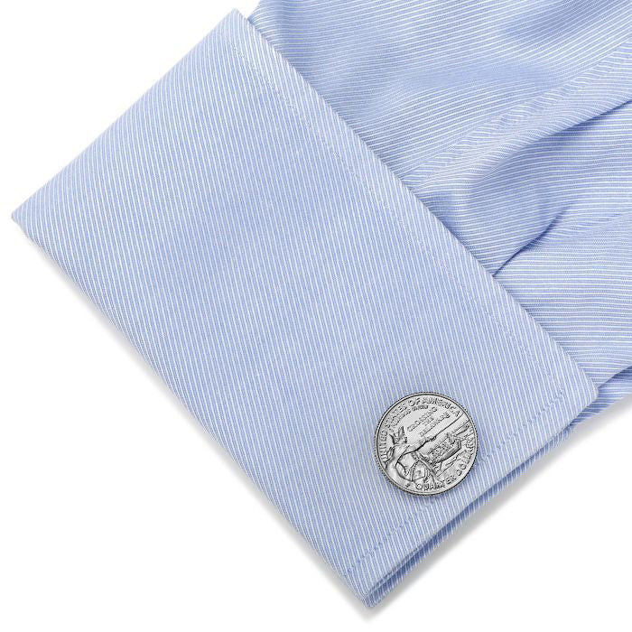 General George Washington Crossing the Delaware Coin Cufflinks Uncirculated U.S. Quarter 2021 Cuff Links Image 4