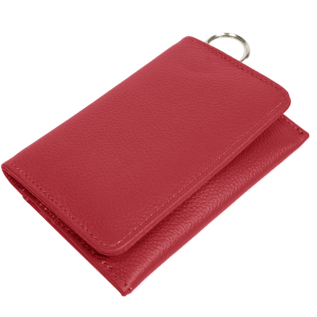 RFID Genuine Leather Key Ring Wallet Credit Card Holder 3 Slots ID Transparent Image 1