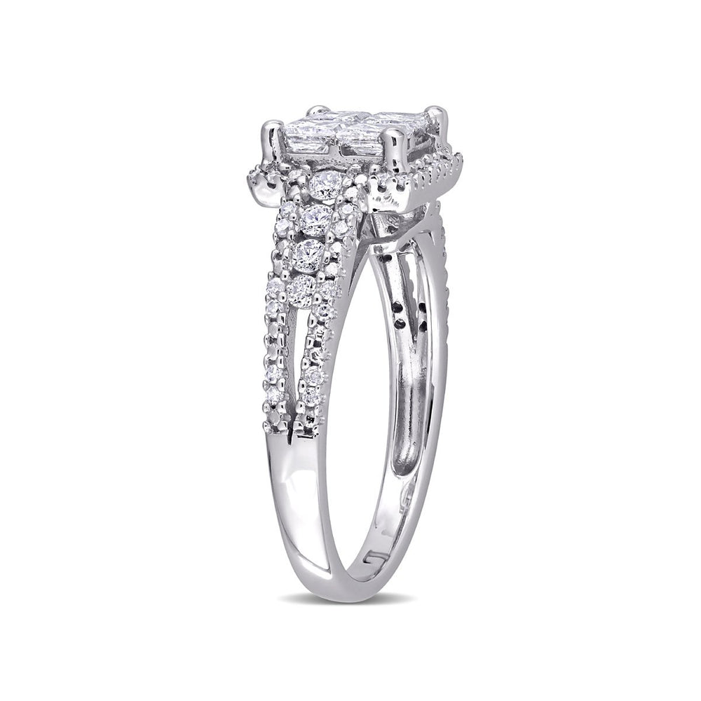 1.00 Carat (ctw H-I I2-I3) Princess-Cut Diamond Engagement Ring in 10K White Gold Image 2