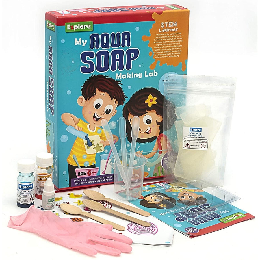 Mighty Mojo Aqua Soap Making Lab Explore STEM DIY Science Kit 6 Soaps Image 1