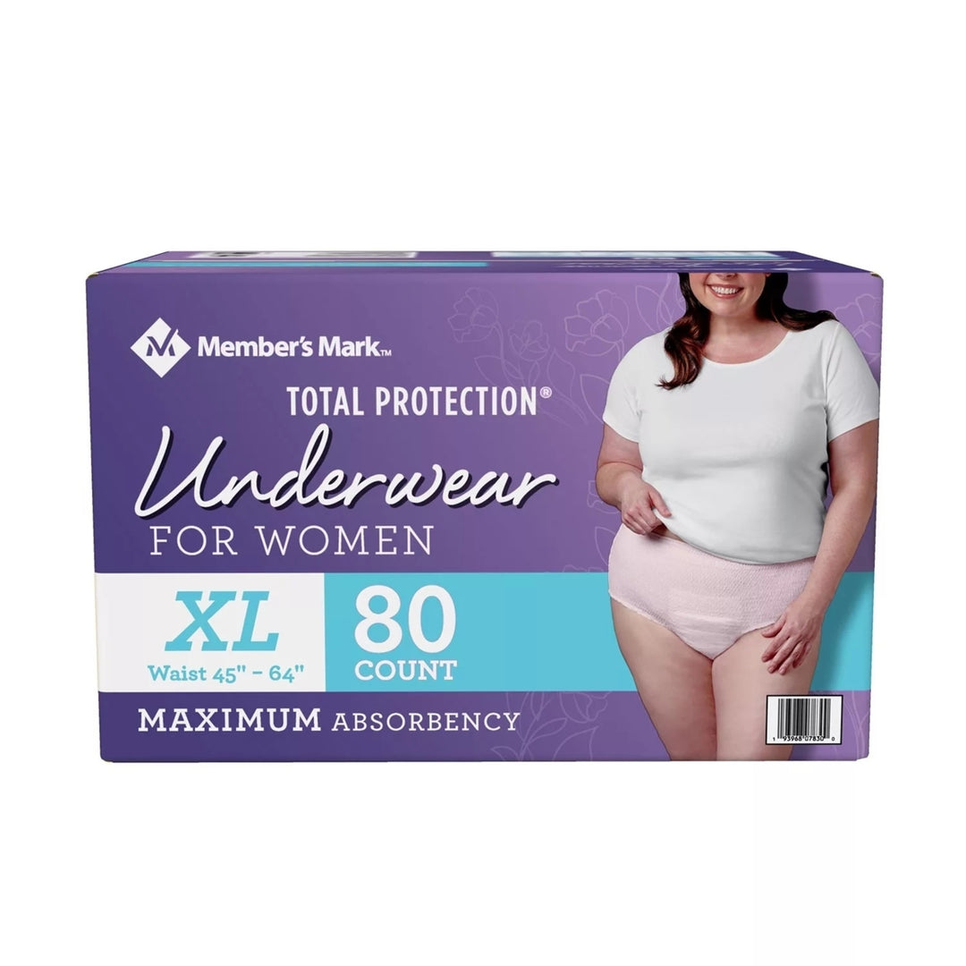 Members Mark Total Protection Underwear for Women Extra Large (80 Count) Image 1