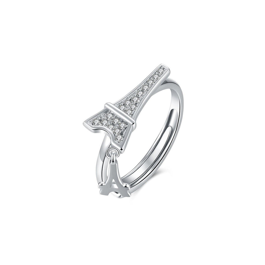 Eiffel Tower Charm Ring Made With Crystals From Swarovski Image 1