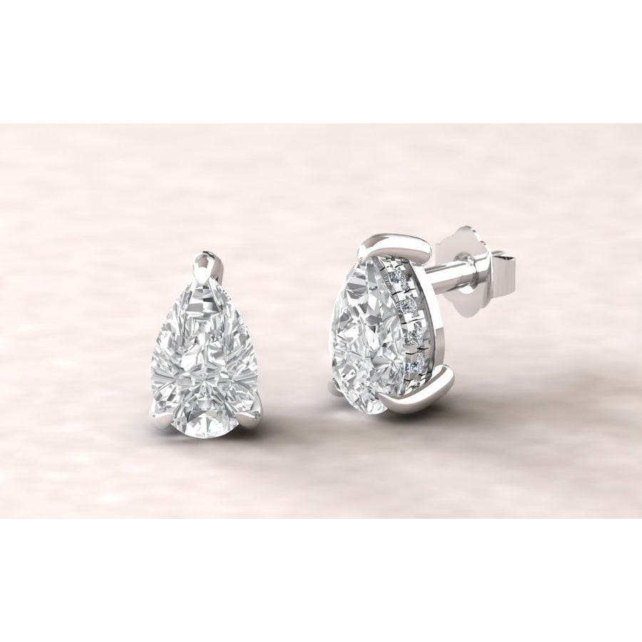 Sterling Silver Teardrop Cut Stud Earrings Made With Crystals From Swarovski Image 1