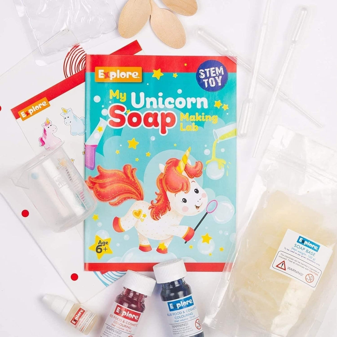 Mighty Mojo Unicorn Soap Making Kit STEM Explore DIY Science Lab 7 Soaps Image 2