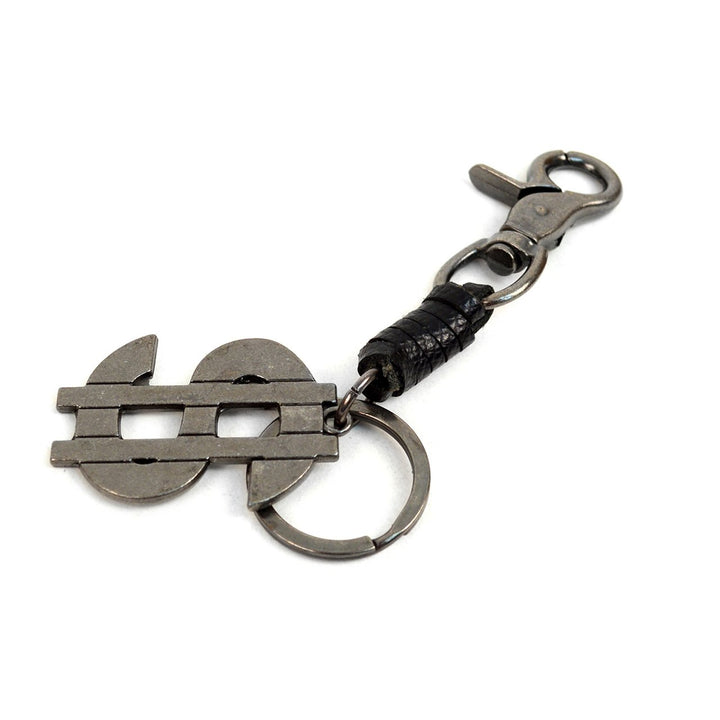 Money Love Keychain Genuine Leather and Metal Dollar Sign Fancy Key Ring Image 3