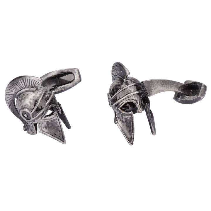 Spartan Helmet Cufflinks Highly Detailed Cuff Links Whale Tail Backing 3D Design Image 3