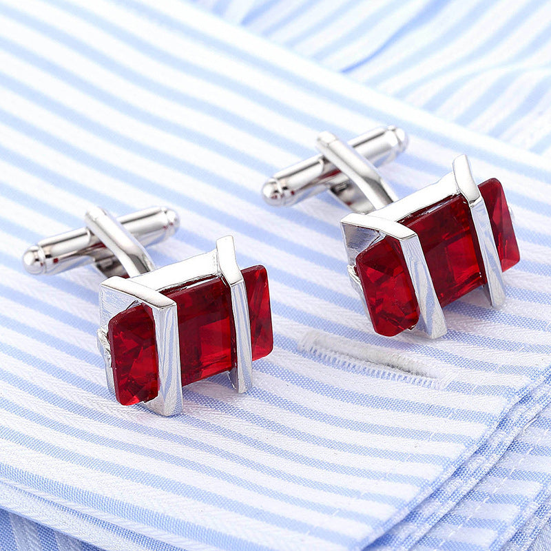 Mens Executive Cufflinks Montana Blood Stones Silver Bands Cuff Links Image 4