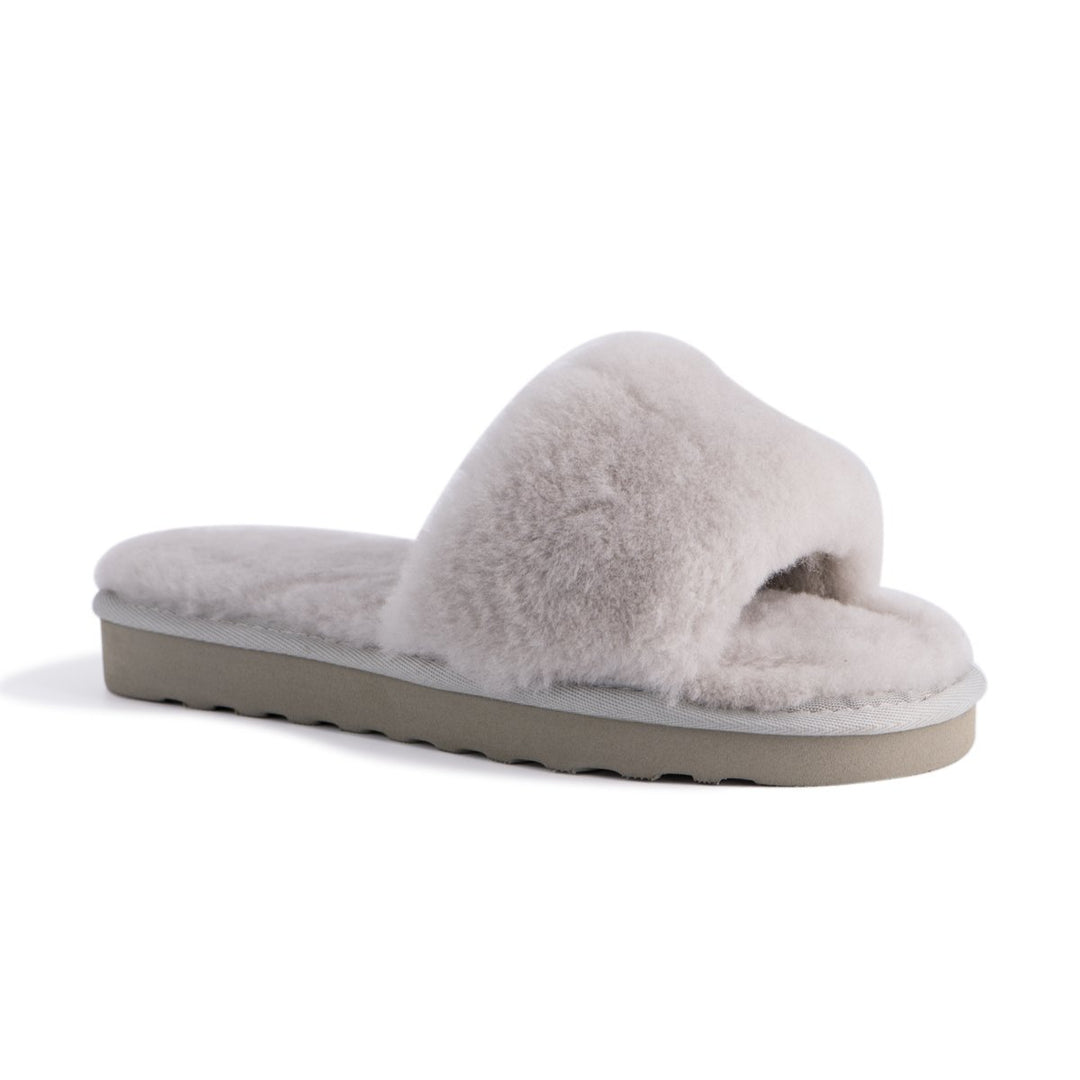 Aus Wooli Australia Womens Sheepskin Fluff Slide Slippers Image 4