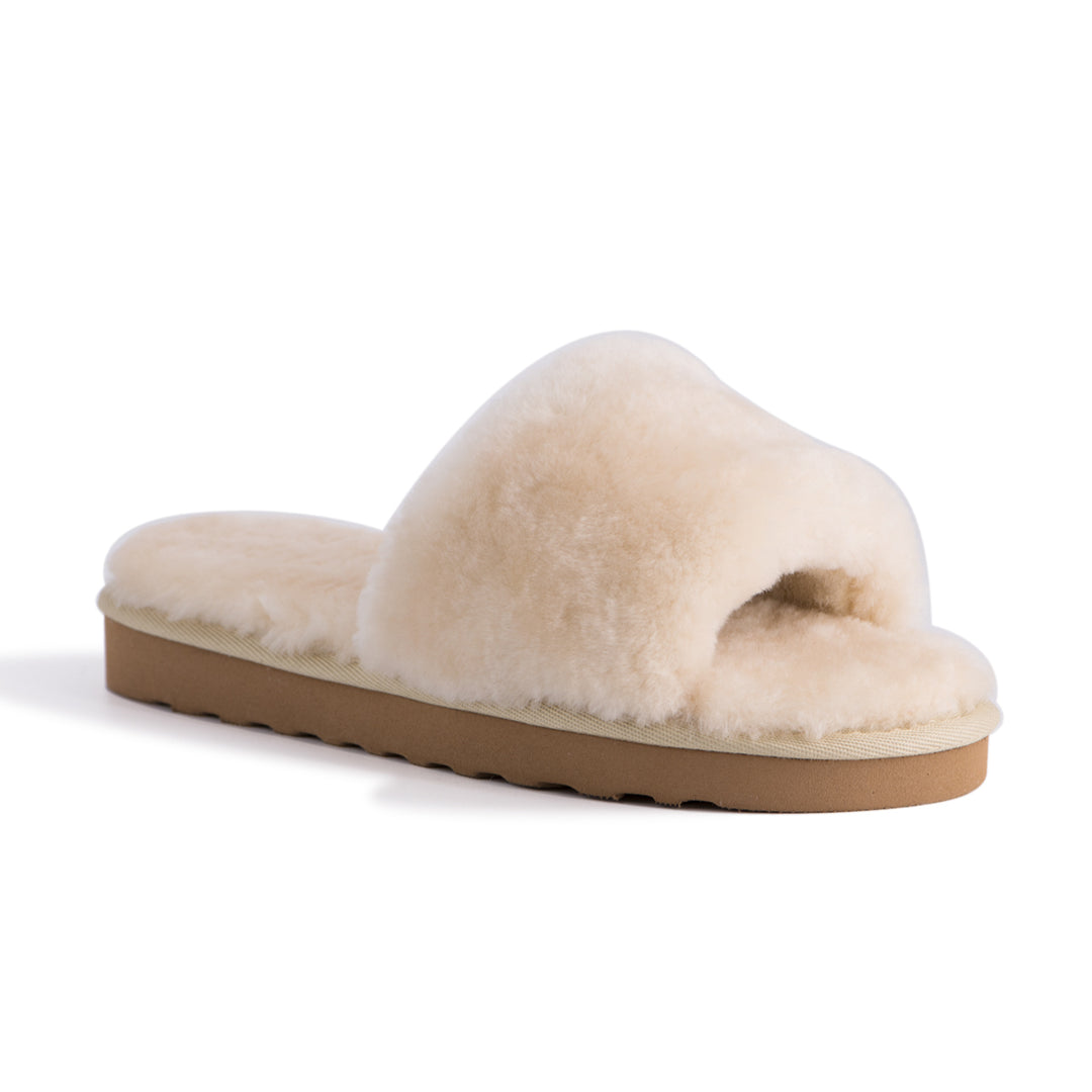 Aus Wooli Australia Womens Sheepskin Fluff Slide Slippers Image 1