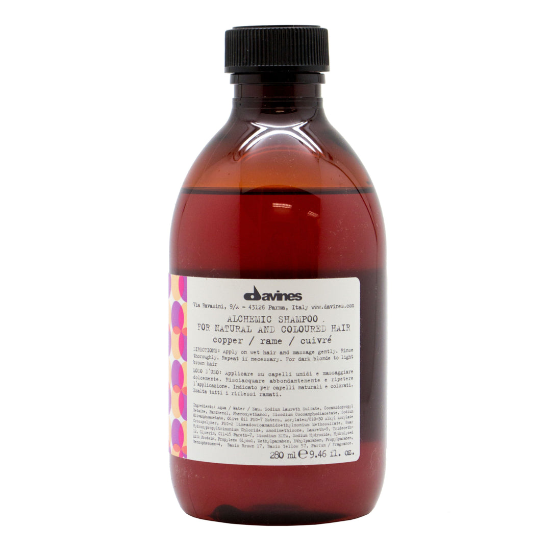 Davines Alchemic Copper Shampoo 280ml for Dark Blonde to Light Brown Hair Image 1