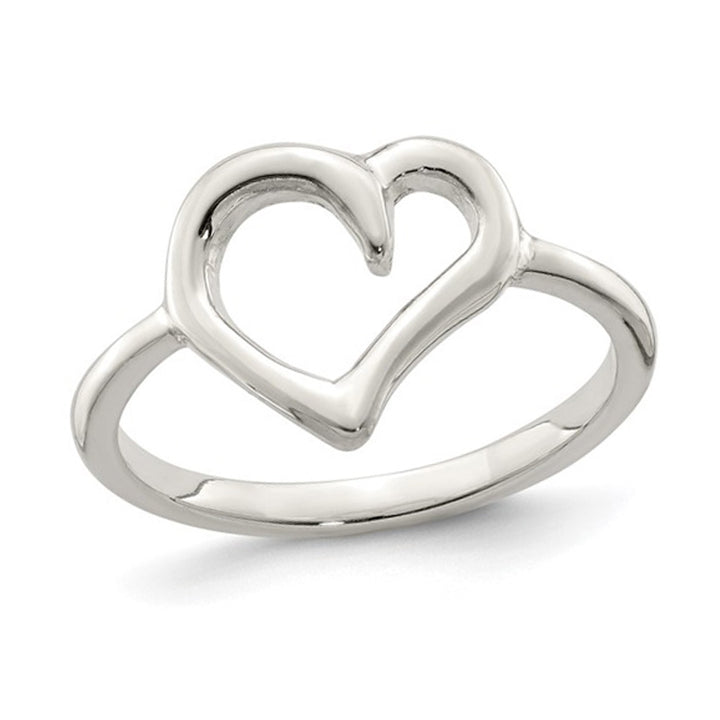 Sterling Silver Polished Heart Ring Image 1
