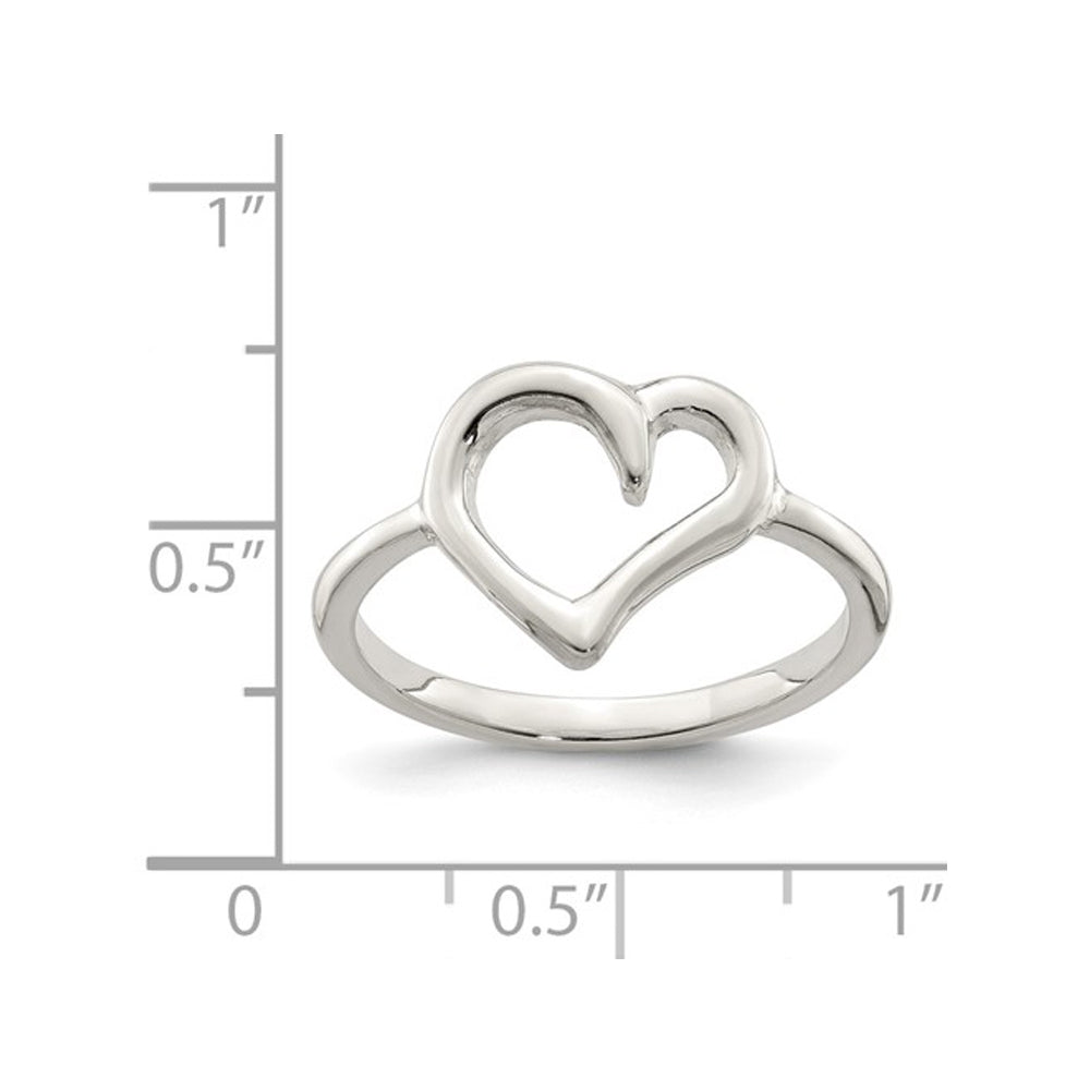 Sterling Silver Polished Heart Ring Image 3