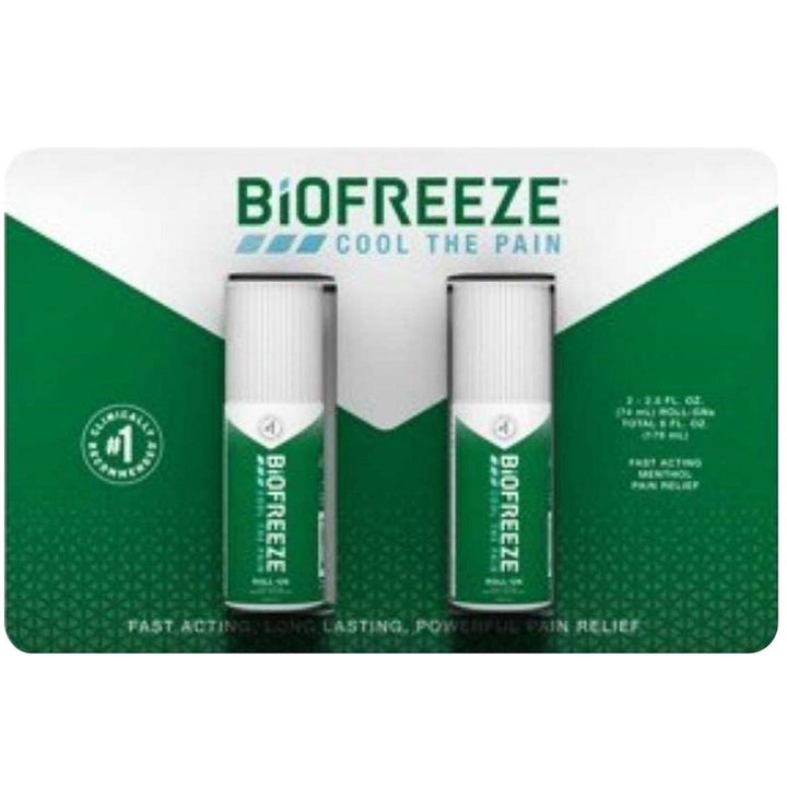 BIOFREEZE Cold Therapy Pain Relief Roll-On 3 Fluid Ounce (Pack of 2) Image 1