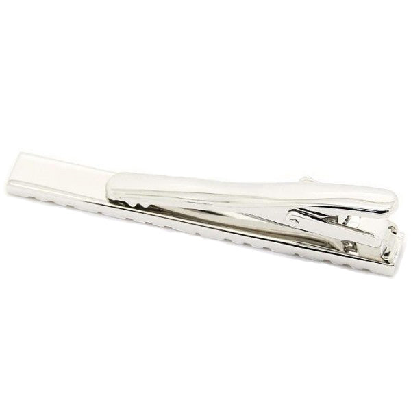 Tie Clip Silver Code Design Classic Look and Style Tie Bar Image 2