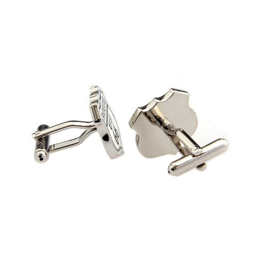 U.S. Route 66 Cufflinks White and Black Enamel Highway 66 Road Sign Cuff Links Image 4