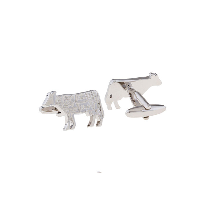 Butcher Block Cuts Cufflinks Cow Beef Farming Cattle Ranching Cuff Links Image 2