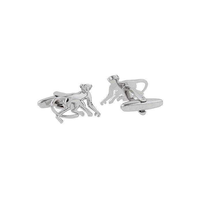 Year of the Monkey Cufflinks Silver 3D Design Cuff Links Image 2