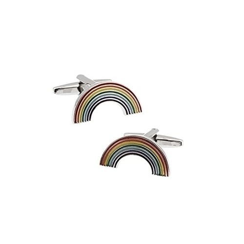 Rainbow Cufflinks All Colors Welcome Here Cuff Links Image 1