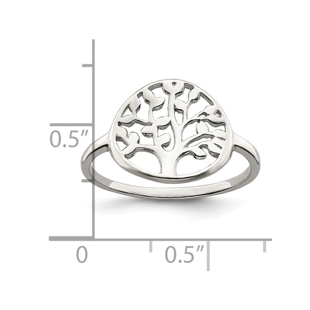 Sterling Silver Polished Tree of Life Ring Image 4