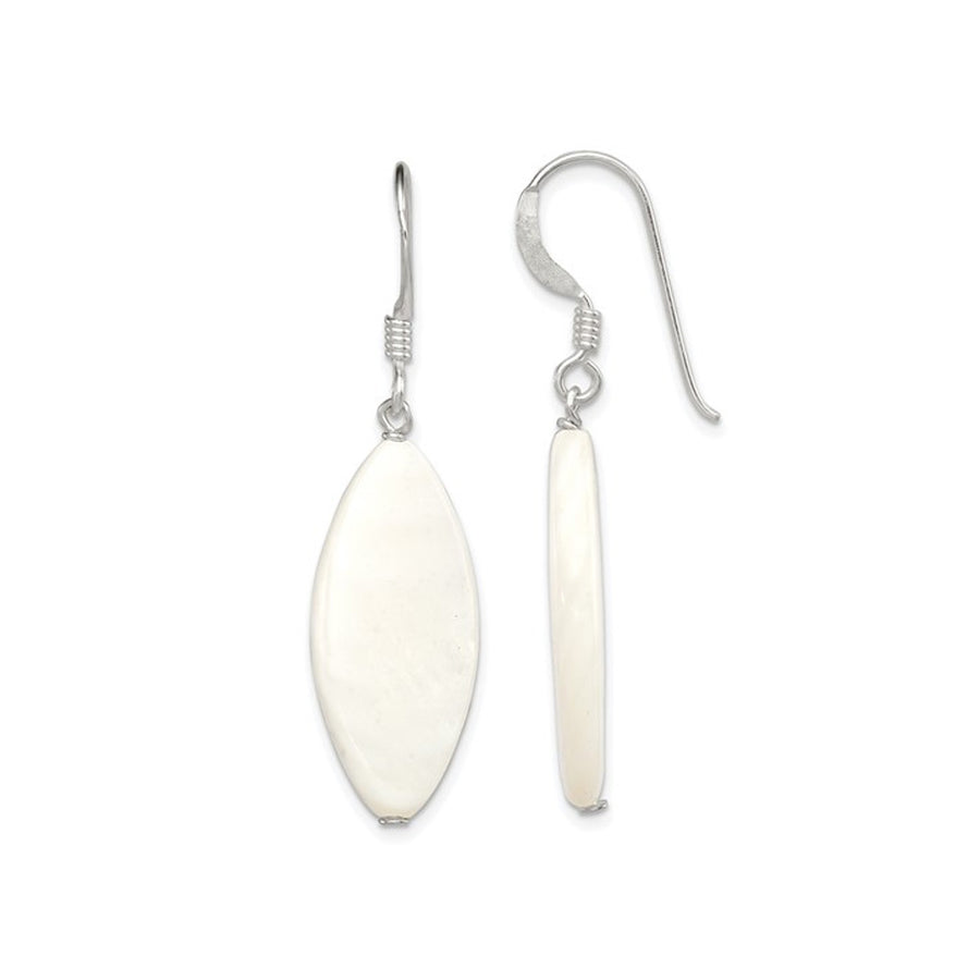 White Mother of Pearl Earrings in Sterling Silver Image 1