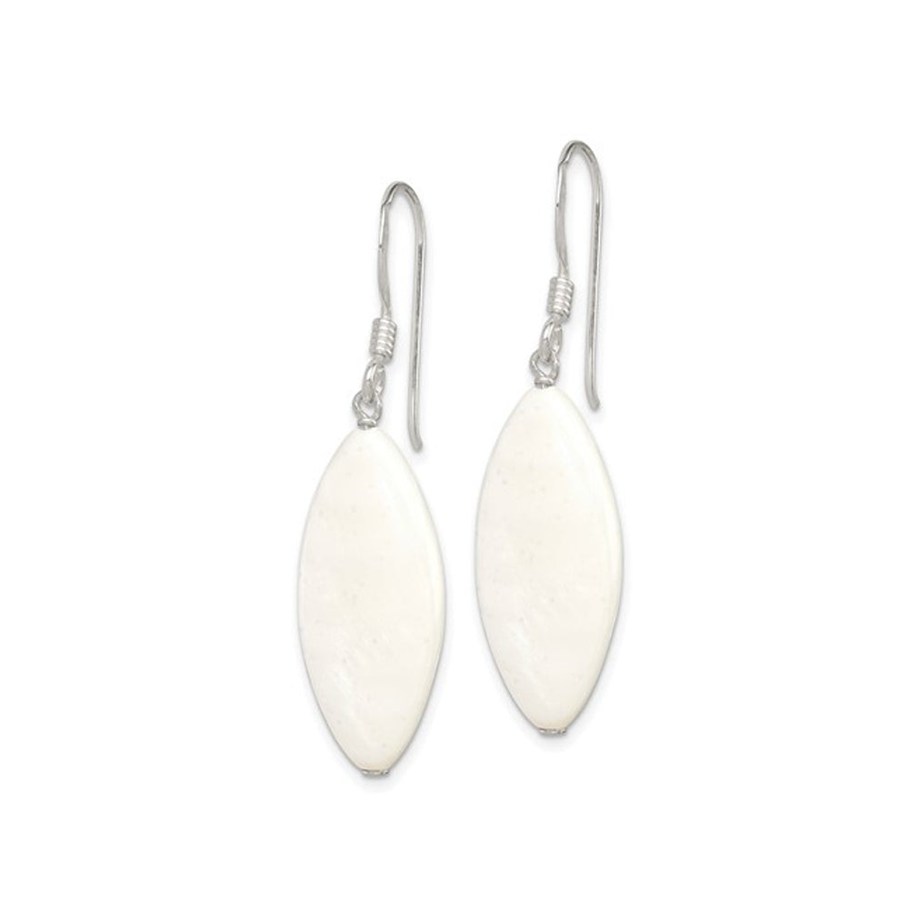 White Mother of Pearl Earrings in Sterling Silver Image 2