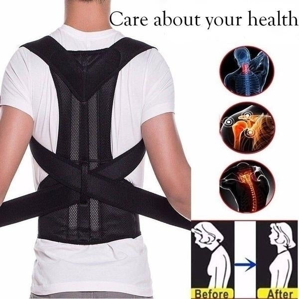 Adult Back Posture Corrector Back Support Belt Adjustable Correction Band Protection Brace Image 1
