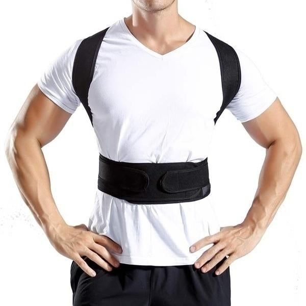 Adult Back Posture Corrector Back Support Belt Adjustable Correction Band Protection Brace Image 2