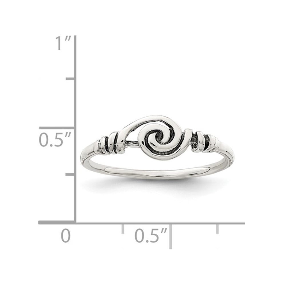 Ladies Antiqued Swirl Ring in Sterling Silver Image 2