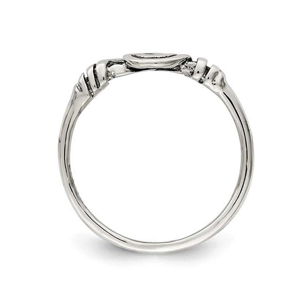 Ladies Antiqued Swirl Ring in Sterling Silver Image 3
