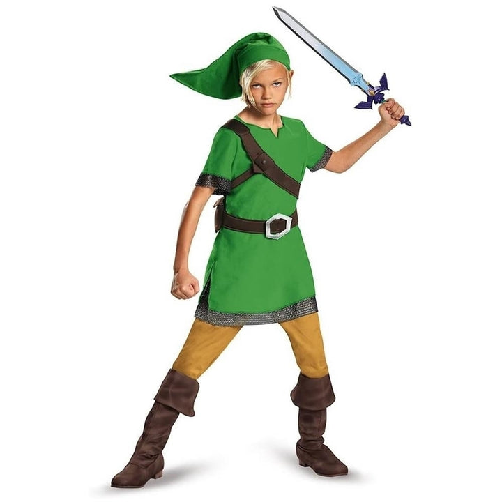 Legend of Zelda Link Classic Kids size L 10 12 Nintendo Character Costume Disguise Image 1