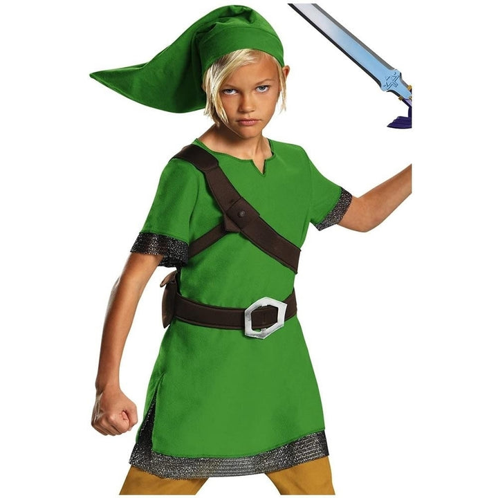 Legend of Zelda Link Classic Kids size L 10 12 Nintendo Character Costume Disguise Image 2