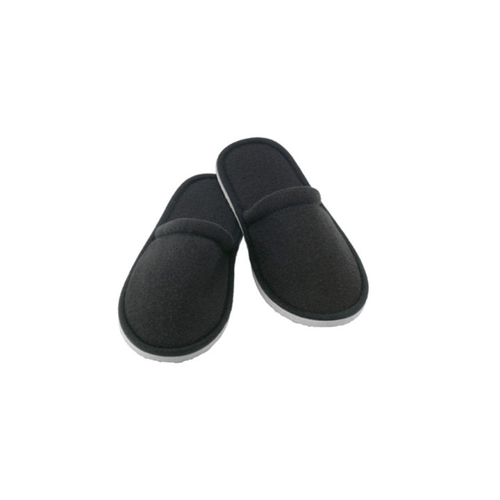 Ergonomic Unisex Disposable Solid Color Non-Slip Closed Toe Flat Shoes Hotel Slippers Image 2