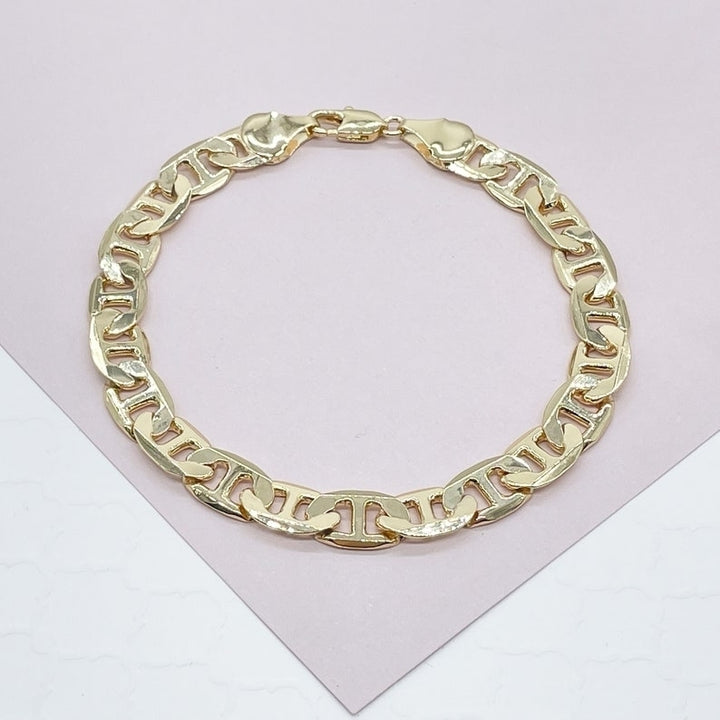 Yellow Gold Filled High Polish Finsh  White Gold Filled High Polish Finsh  Unisex Gold Bracelet Anklet Image 4