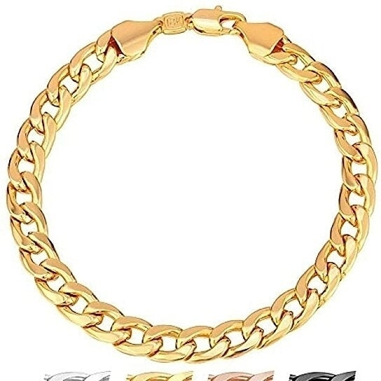 Yellow Gold Filled High Polish Finsh  White Gold Filled High Polish Finsh  Unisex Gold Bracelet Anklet Image 1