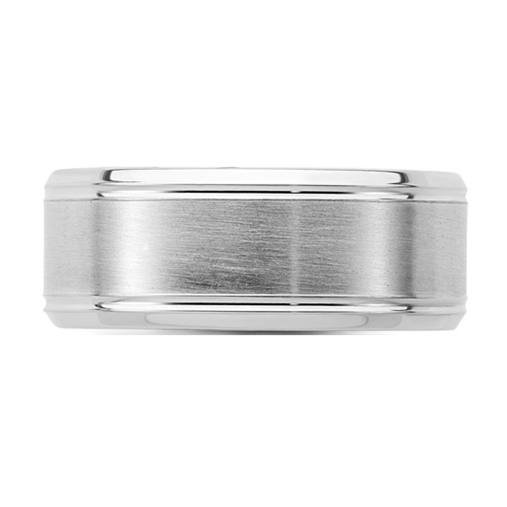 Mens Brushed Sterling Silver Band Ring 6mm Image 3