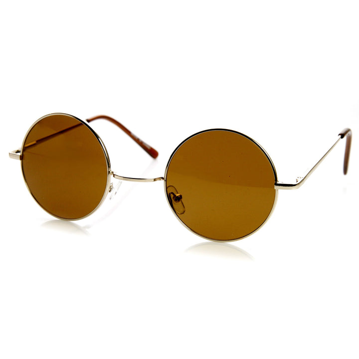Lennon Style Round Circle Metal Sunglasses w/ Color Lens Tint Image 1