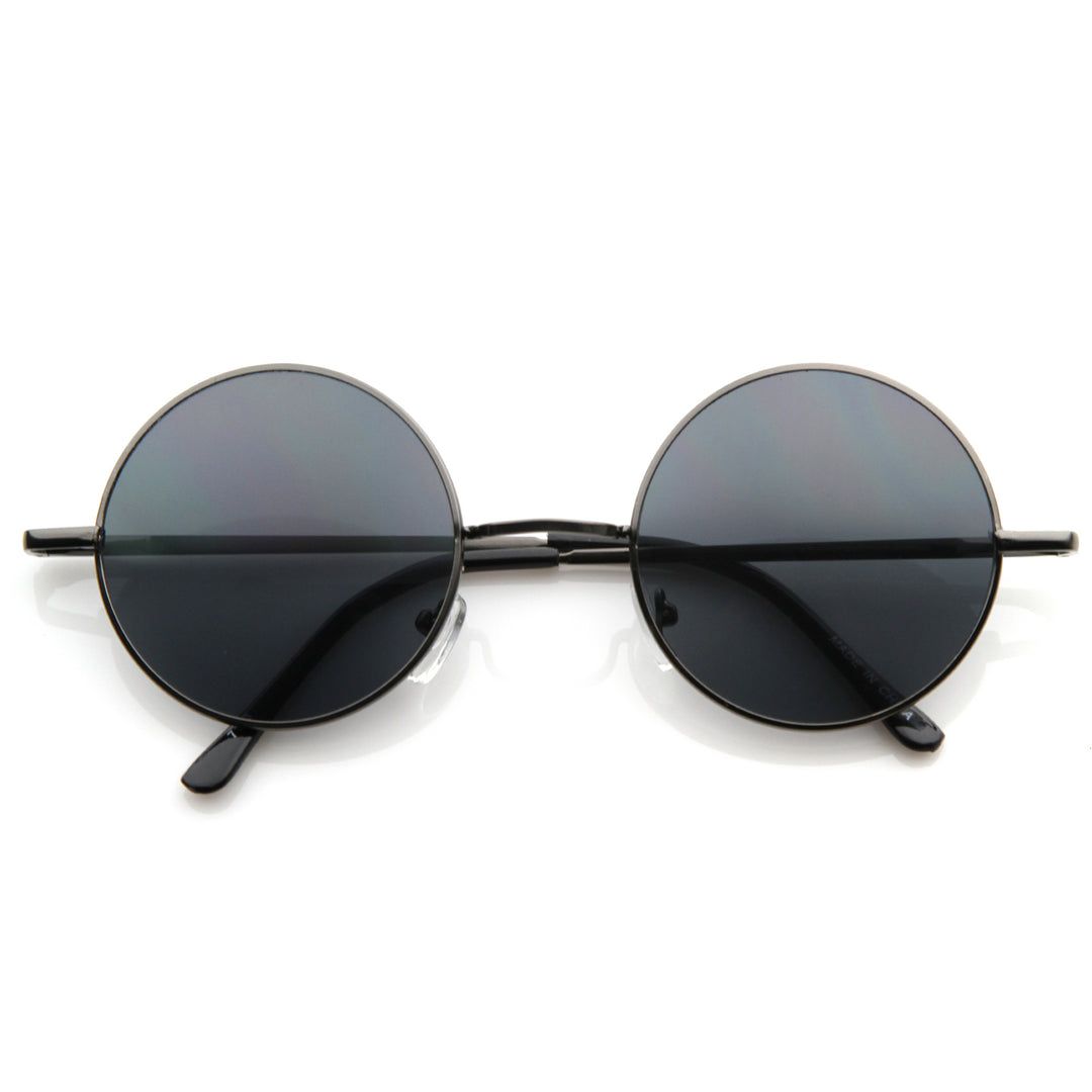 Lennon Style Round Circle Metal Sunglasses w/ Color Lens Tint Image 1